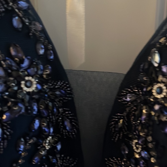 Lucci Lu Size 14 Sequined full length gown. Wedding/Special Occasion. Navy - Picture 6 of 16